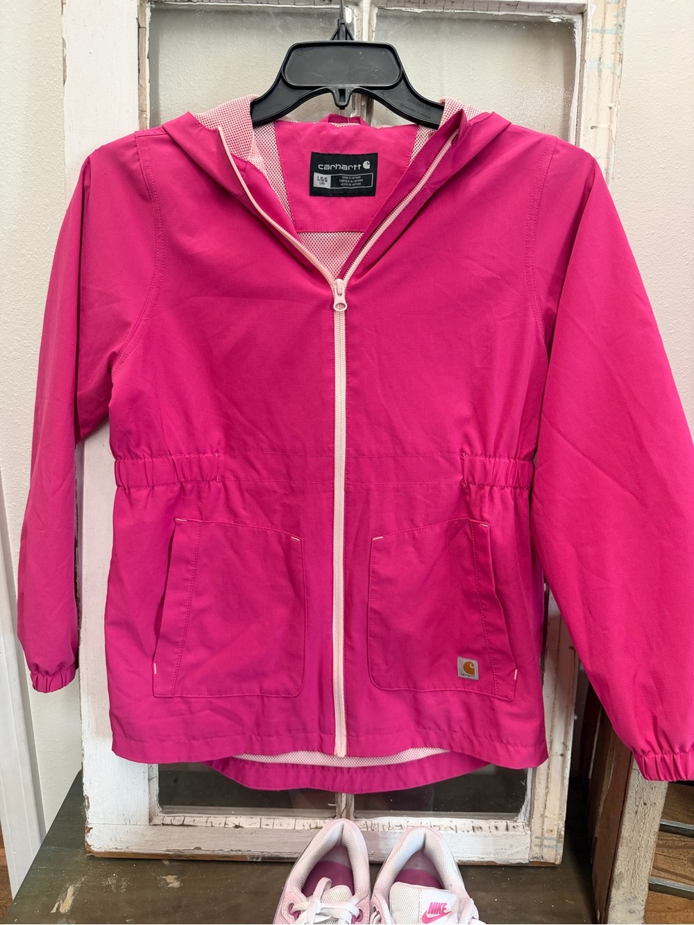 Carhartt Girls' Bright Pink Hooded Raincoat